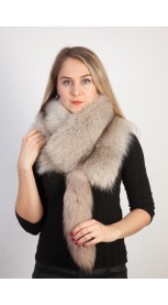 Grey sapphire fox fur scarf-collar